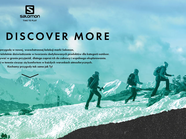 Salomon landing page dla Orbico Style